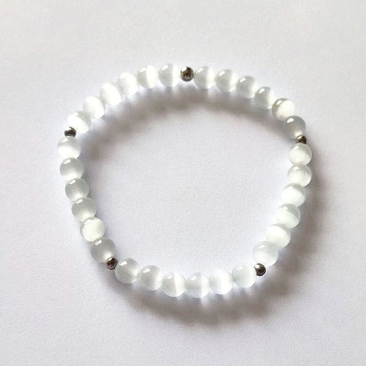Bracelet en perles de pierres naturelles d'Œil de Chat