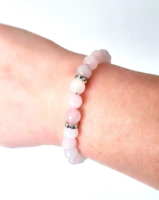 Bracelet Porte-bonheur pour les Taureaux♉ en perles de pierres naturelles de Quartz rose